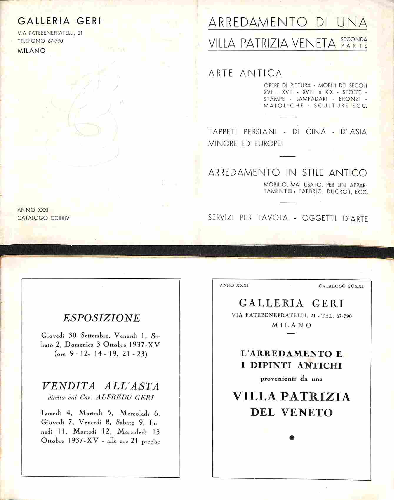 Galleria Geri. L'arredamento e i dipinti antichi provenienti da una villa patrizia del Veneto